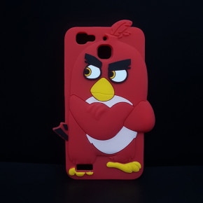 Силиконов гръб ТПУ 3D Angry Birds за Huawei P9 EVA-L09 / EVA-L19  червен